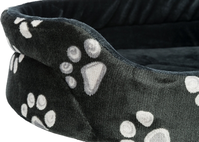 TRIXIE hondenmand Jimmy ovaal zwart 110×95 cm – met pootprint