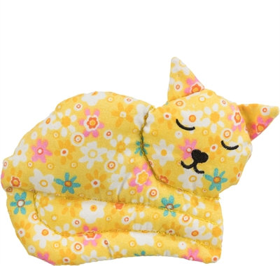 TRIXIE Kattenspeelgoed Stoffen Kat 13×5 cm – Wit met Bloemetjesprint