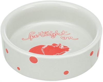 TRIXIE Voer- & waterbak Spotlight | Gelakt keramiek, hygiënisch - assorti - 8 cm / 90 ml (4 st)