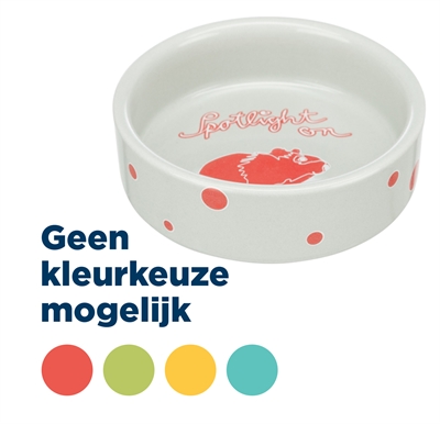 TRIXIE Voer- & waterbak Spotlight | Gelakt keramiek, hygiënisch - assorti - 8 cm / 90 ml (4 st)