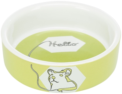 TRIXIE Voer-/waterbak Strip Keramiek (gelakt, hygiënisch) - Assorti - 8 cm - 4 st