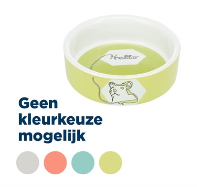 TRIXIE Voer-/waterbak Strip Keramiek (gelakt, hygiënisch) - Assorti - 8 cm - 4 st