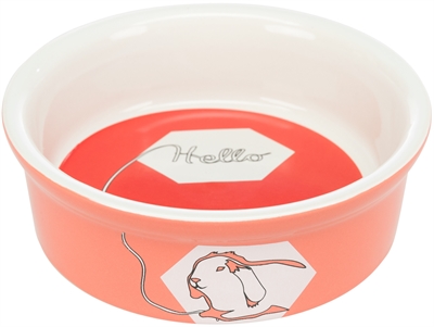 TRIXIE Voerbak Keramiek Strip Gelakt, hygiënisch & stevig - Assorti - 11 cm