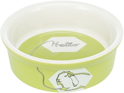 TRIXIE Voerbak Keramiek Strip Gelakt, hygiënisch & stevig - Assorti - 11 cm