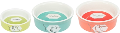 TRIXIE Voerbak Keramiek Strip Gelakt, hygiënisch & stevig - Assorti - 11 cm