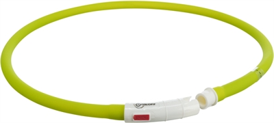 TRIXIE Lichtgevende Halsband Hond Groen 70×1 cm – Oplaadbaar USB