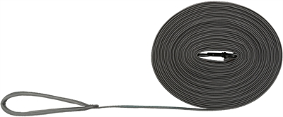 TRIXIE Hondenriem Sleeplijn Fusion 15 m × 1,7 cm – Grafiet Grijs/Oceaan Blauw