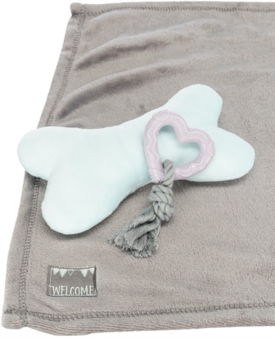 TRIXIE Puppy Set | Fleece Deken en Speelgoed voor Junior Honden