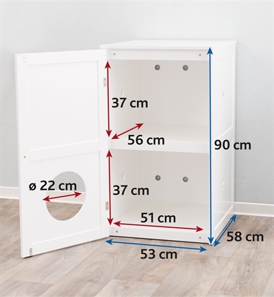 TRIXIE Kattenhuis XL Wit 58×53×90 cm – Multifunctioneel kattenhuis