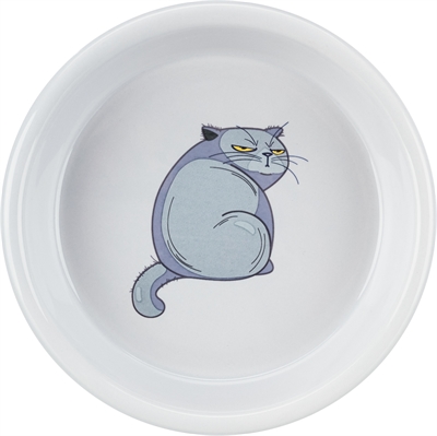 TRIXIE Voerbak Kat Boze Kat Grijs 13×13 cm – 250 ml