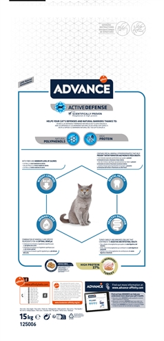 ADVANCE Kattenvoer Cat Sterilized Turkey - Ideale urine-pH, Gewichtcontrole & Kalkoen - 15 kg