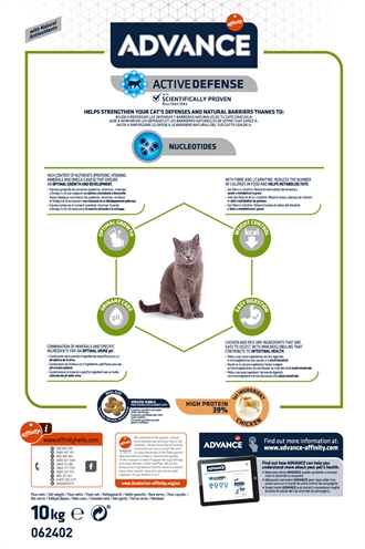 ADVANCE kattenvoer Cat Junior Sterilized Kip - Urine-pH & blaasgezondheid, gewichtcontrole & hoog eiwit voor spieropbouw - 10 kg