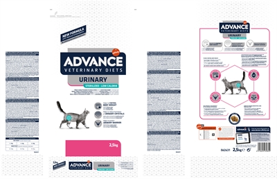 ADVANCE VETERINARY DIET Dieetvoer kat Urinary Sterilized - Minder calorieën & urinewegondersteuning - 2,5 kg