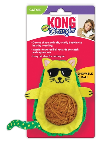 KONG kattenspeelgoed Wrangler AvoCATo 11×7 cm – Groen