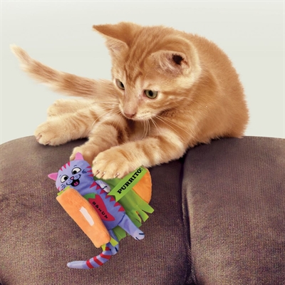 KONG kattenspeelgoed KONG Pull-A-Partz Purrito 14×5 cm – Pluche burrito