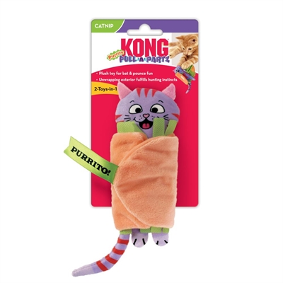KONG kattenspeelgoed KONG Pull-A-Partz Purrito 14×5 cm – Pluche burrito