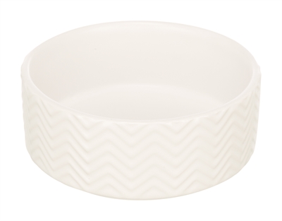 TRIXIE Voerbak Drinkbak Wave Keramiek Wit 20×20 cm – 1,6 L