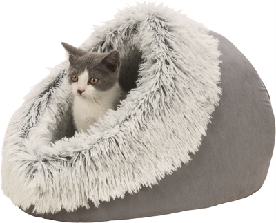 TRIXIE Kattenmand Iglo Harvey 41×35×26 cm – Grijs/Wit-Zwart