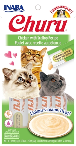 INABA kattensnack Churu Chicken/Scallop 4x14 gram – romige snack