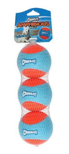 CHUCKIT Amphibious Bal 6,5 cm – 3 stuks – Drijvende Hondenspeelbal