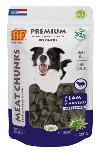 BF PETFOOD Hondensnacks Meat Chunks Lam 200 gr – Hypoallergeen