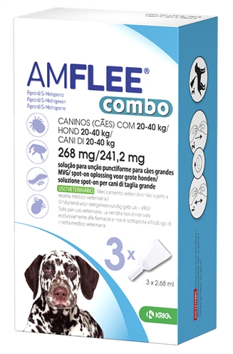 KRKA Amflee Combo Spot On Hond 20-40 kg 268 mg – Anti-vlooidruppels