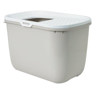SAVIC Kattenbak Hop In Antraciet/Wit 58,5×39×39,5 cm – Moderne design