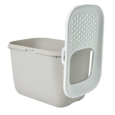 SAVIC Kattenbak Hop In Antraciet/Wit 58,5×39×39,5 cm – Moderne design