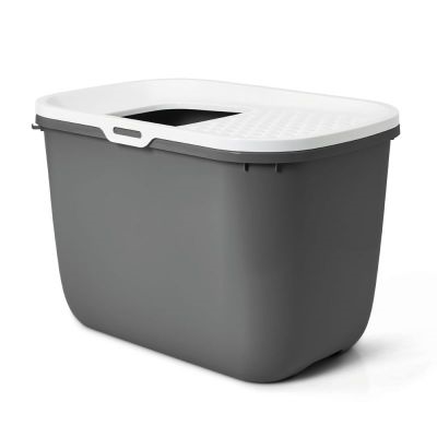 SAVIC Kattenbak Hop In Antraciet/Wit 58,5×39×39,5 cm – Moderne design