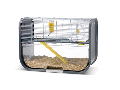 SAVIC Hamsterkooi Geneva 60×29×44 cm – Antraciet/Zilver