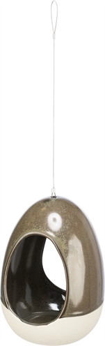 TRIXIE Drinkbak Hangend Keramiek Crème 12×12×16 cm – Bosgroen