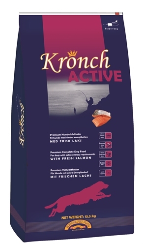 KRONCH Hundefutter Active Adult 13,5 kg – Mit Lachs und Eiweiß