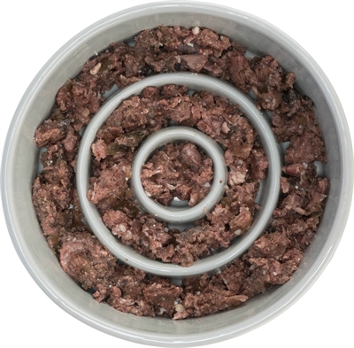 TRIXIE Voerbak Slowfeeder Keramiek Anti-schrok - Grijs/Blauw - 14 cm / 450 ml