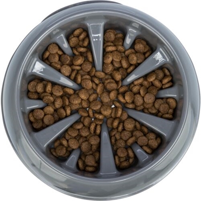 TRIXIE Voerbak Slowfeeding Anti-schrok - Slipvaste rubberring, vaatwasserbestendig - Assorti - 20 cm / 800 ml