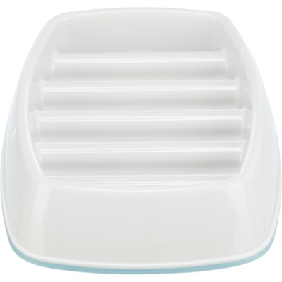 TRIXIE Voerbak kat Slowfeeding Kunststof/TPR Anti-schrok - Grijs - 21x14 cm