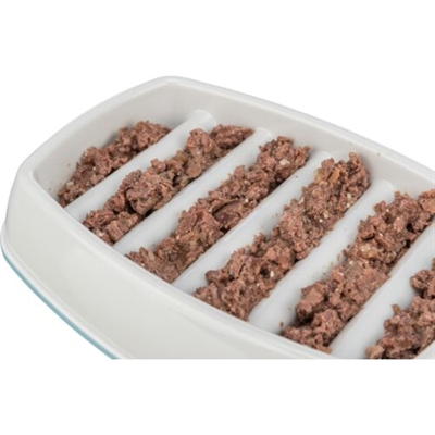 TRIXIE Voerbak kat Slowfeeding Kunststof/TPR Anti-schrok - Grijs - 21x14 cm