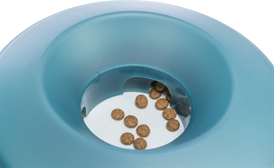 TRIXIE Slowfeeding voerbak Rocking Bowl - Anti-schrok met verstelbare opening & antislip - Grijs/Blauw - 23 cm | 500 ml