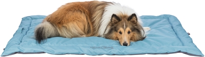 TRIXIE Reisdeken Samoa Classic waterafstotend met binnenhoes voor koelmat - lichtblauw/grijs - 85x70 cm