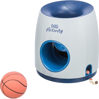 TRIXIE Dog Activity Strategiespel Ball & Treat - interactief denkspel met snackautomaat - lichtgrijs/blauw - 17x17x18 cm
