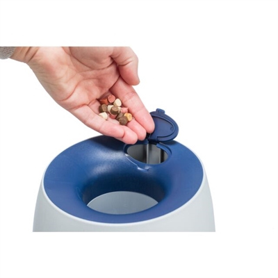 TRIXIE Dog Activity Strategiespel Ball & Treat - interactief denkspel met snackautomaat - lichtgrijs/blauw - 17x17x18 cm