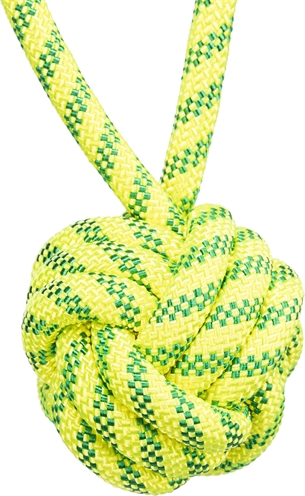TRIXIE Aquatoy Touw Met Bal Geel/Groen 7×7×21 cm – Drijvend Speelgoed