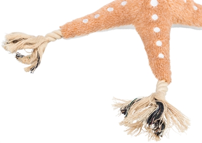 TRIXIE Hondenspeelgoed Zeester Jane | Pluche met touwkern, geluidloos - Beige - 32 cm
