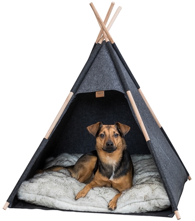 TRIXIE Schuilplaats Tipi Vilt Antraciet 70×70 cm – Kattenbed