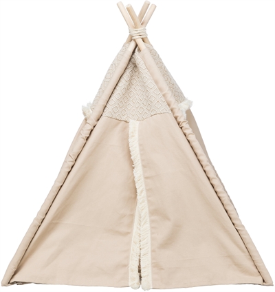 TRIXIE Kattenmand Tipi Boho Beige 55×55×65 cm – Pluche Kussen