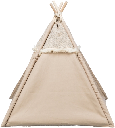 TRIXIE Kattenmand Tipi Boho Beige 55×55×65 cm – Pluche Kussen