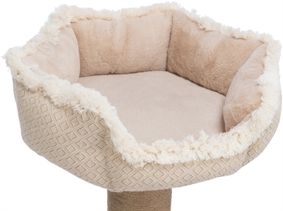 TRIXIE Krabpaal Boho Beige 50×50×97 cm – Jute met Relax-mand