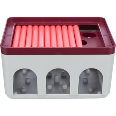 TRIXIE Cat Activity Rod Box Wit/Bordeaux 20×16×12 cm – Intelligentspeelbox