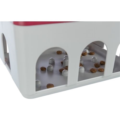 TRIXIE Cat Activity Rod Box Wit/Bordeaux 20×16×12 cm – Intelligentspeelbox