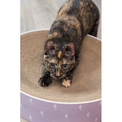 TRIXIE Krabmand Lilly Karton Catnip Lichtgrijs Ø45 cm – 45×10 cm