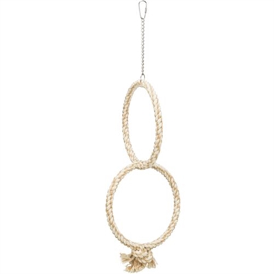 TRIXIE Zitringen Dubbele Touwring Naturel 16×16 cm – Katoen